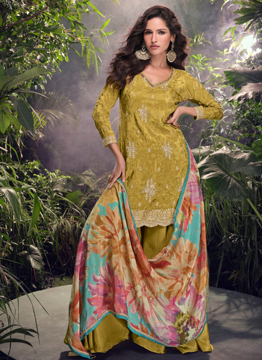 Buy embroidered Sharara Suit for weddings and festivals.