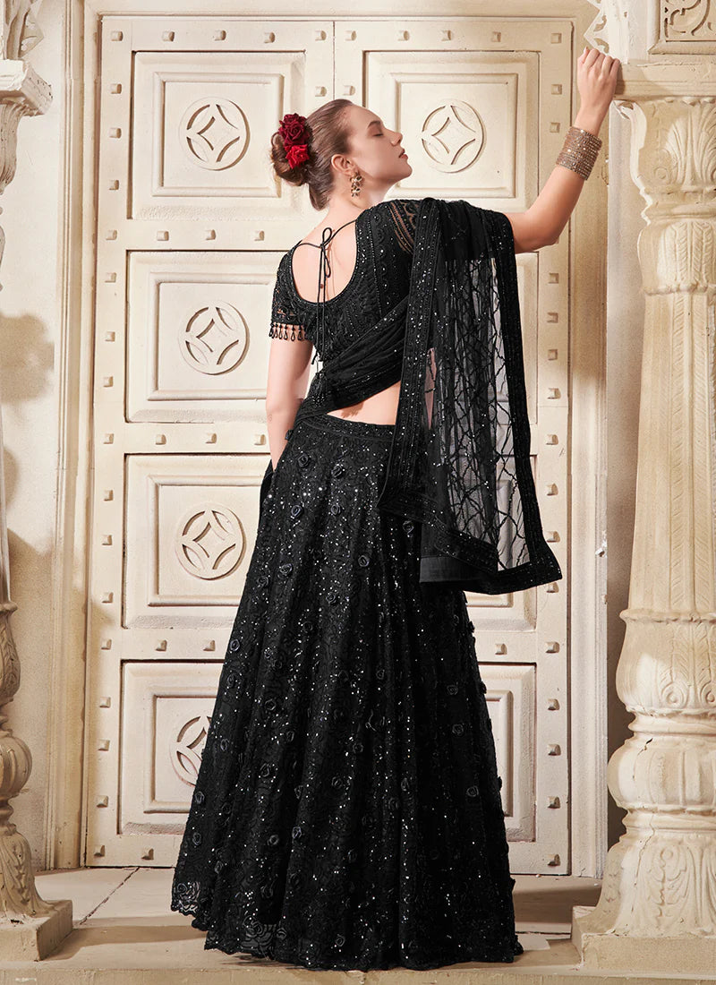 Find occasion-ready Lehenga Choli with dupatta and designer details.