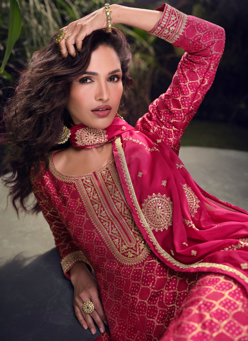 Shop Sharara Suit with elegant embroidery work for occasion party wear