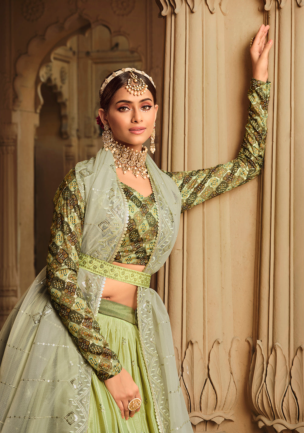 Discover Lehenga Choli for women and girls with long sleeves.