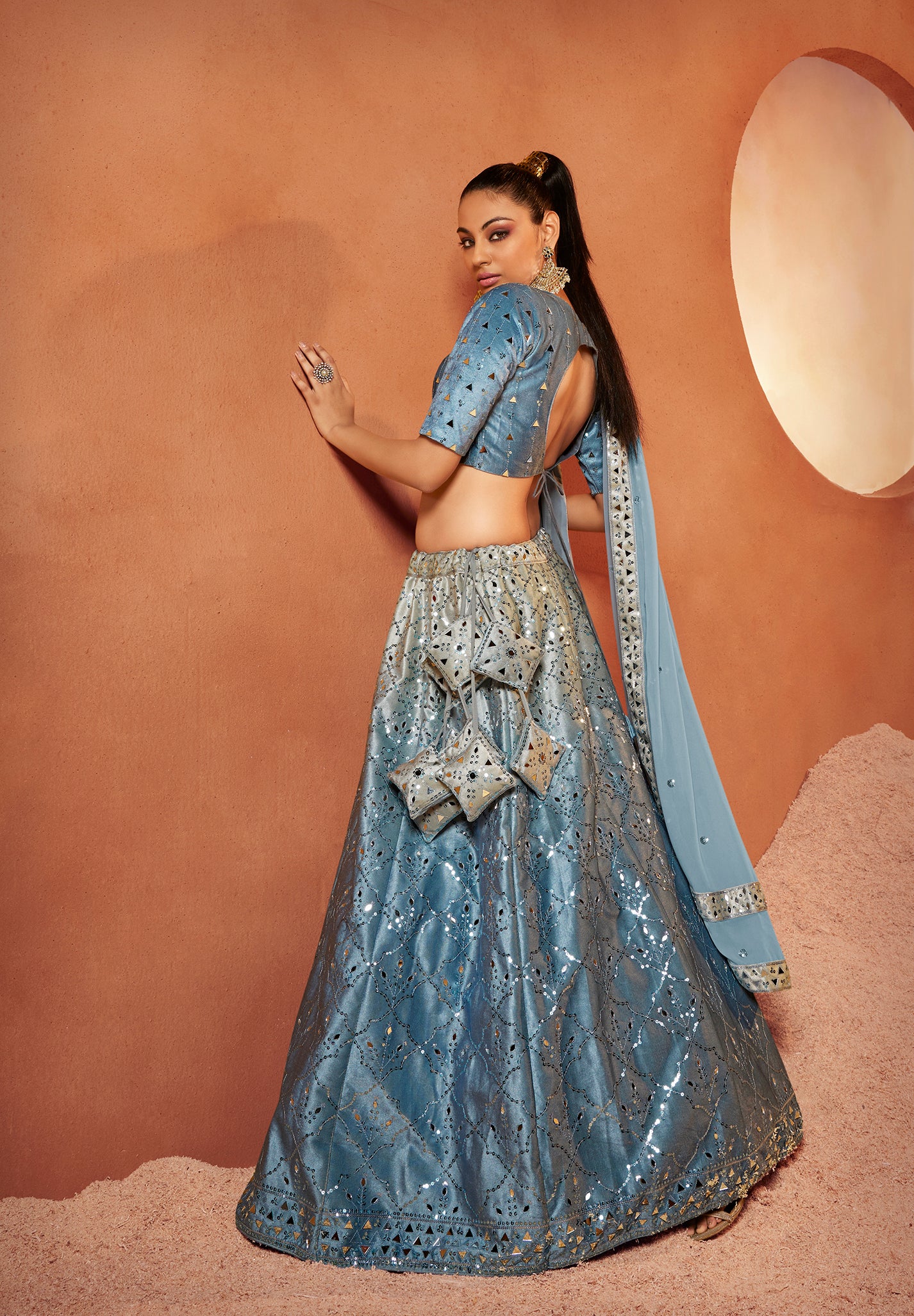 Buy embroidered Lehenga Choli for weddings and festivals.