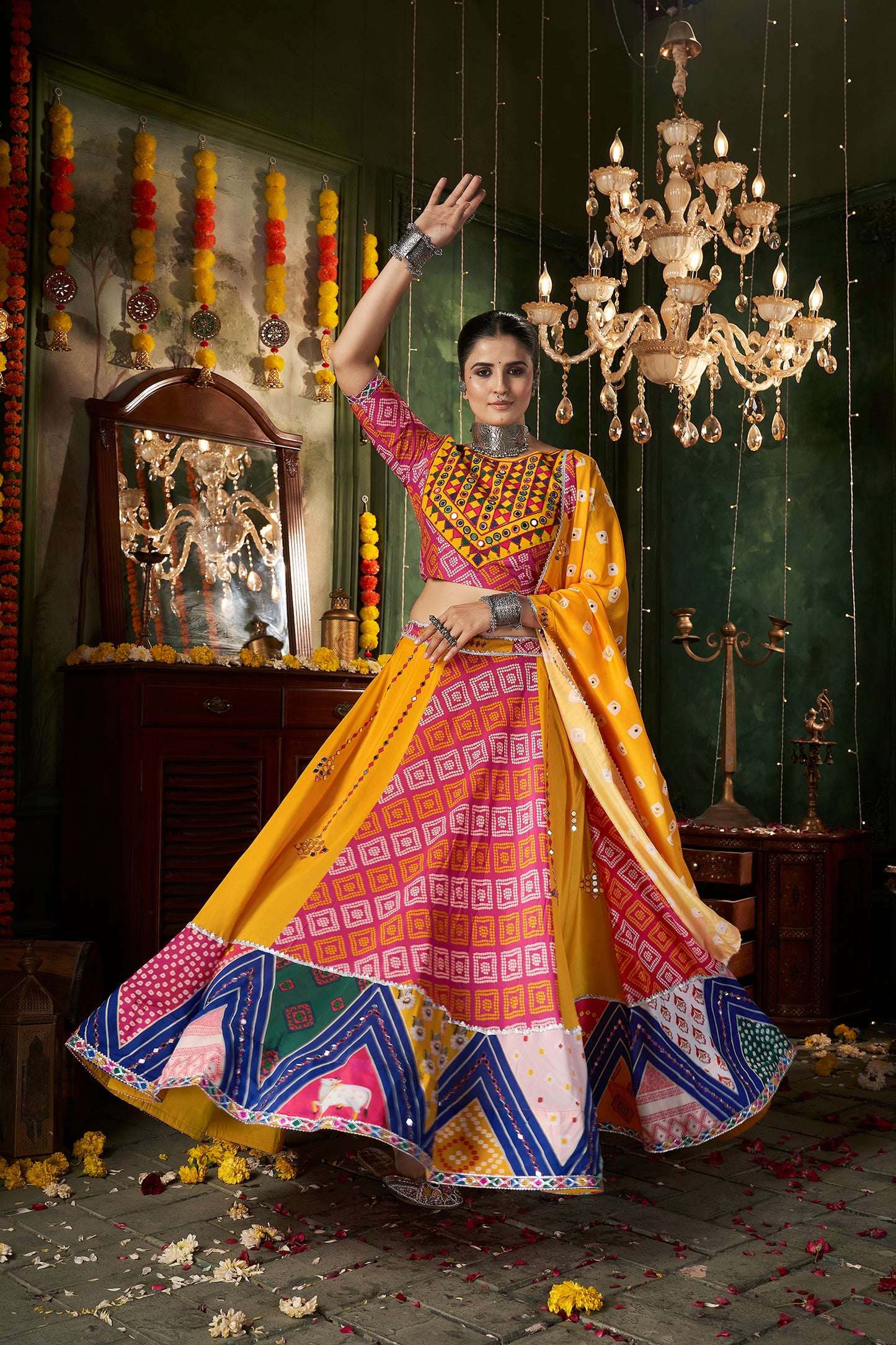Trendy Chaniya Choli, colorful and embroidered lehenga for women