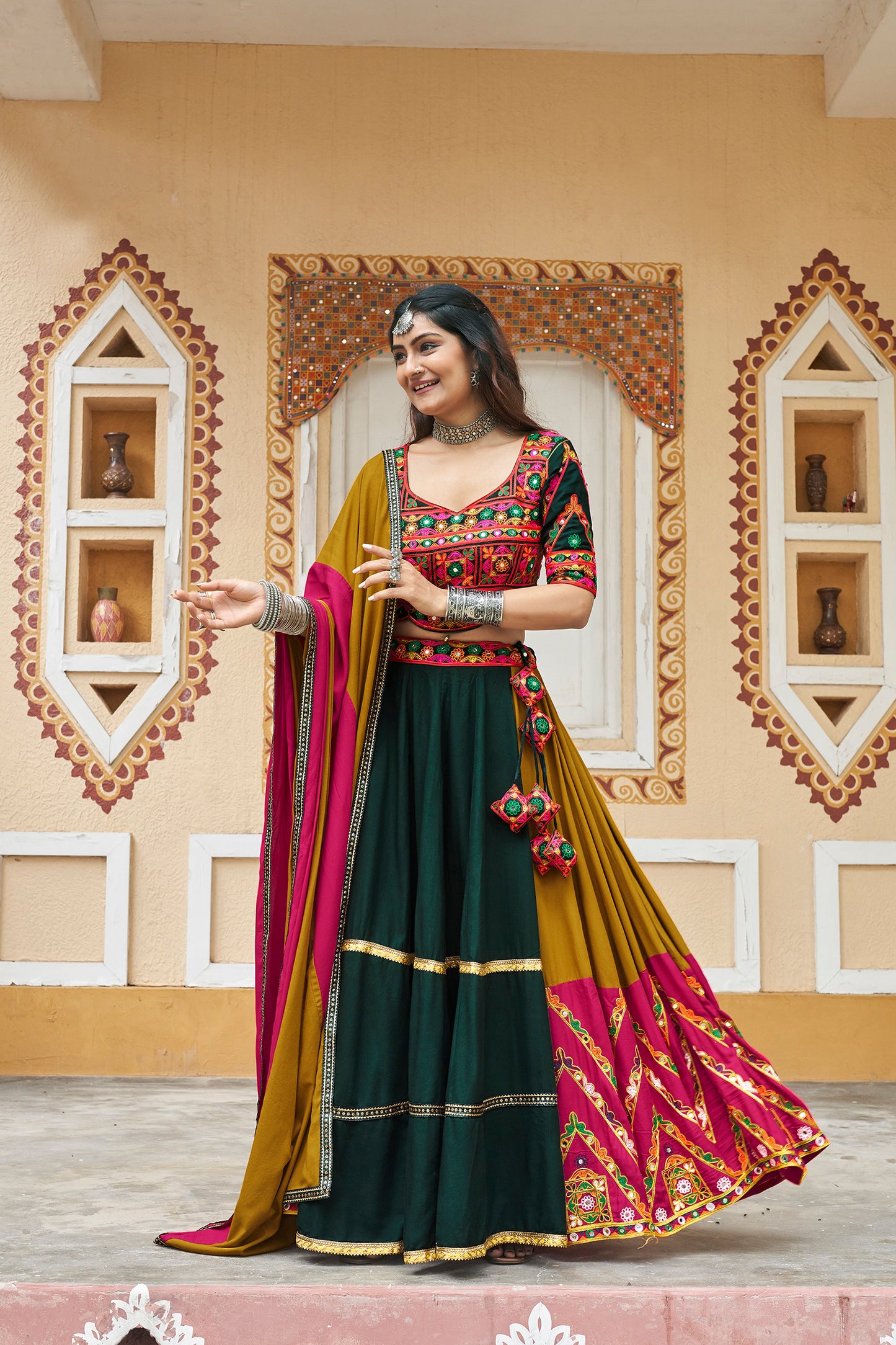 Trendy Chaniya Choli, colorful and embroidered lehenga for women