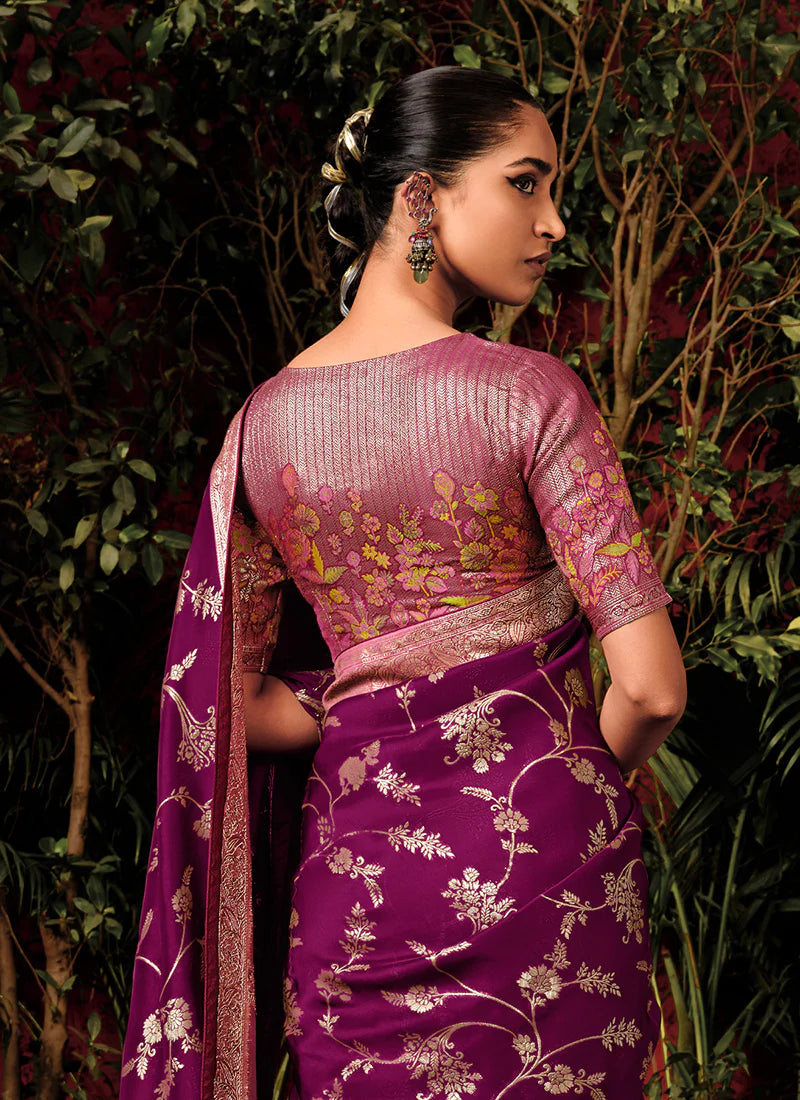 Find occasion-ready made party wear saree designer details.