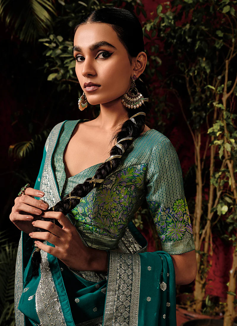 Find occasion-ready made party wear saree designer details.