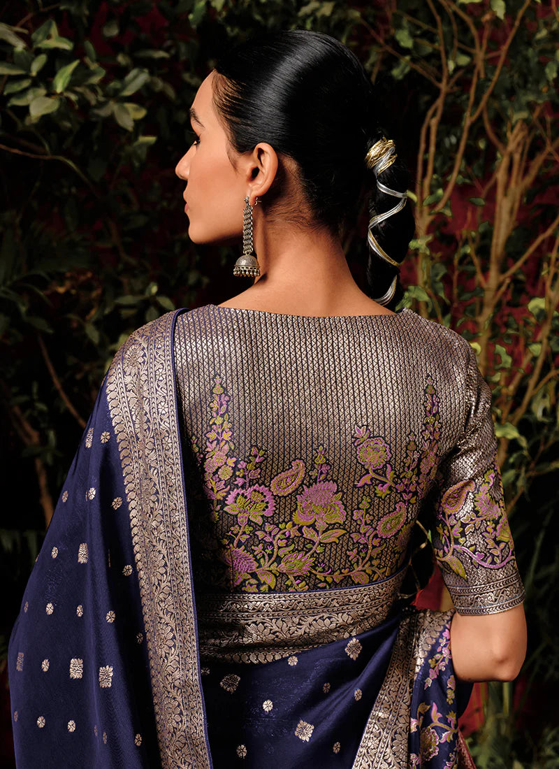Find occasion-ready made party wear saree designer details.