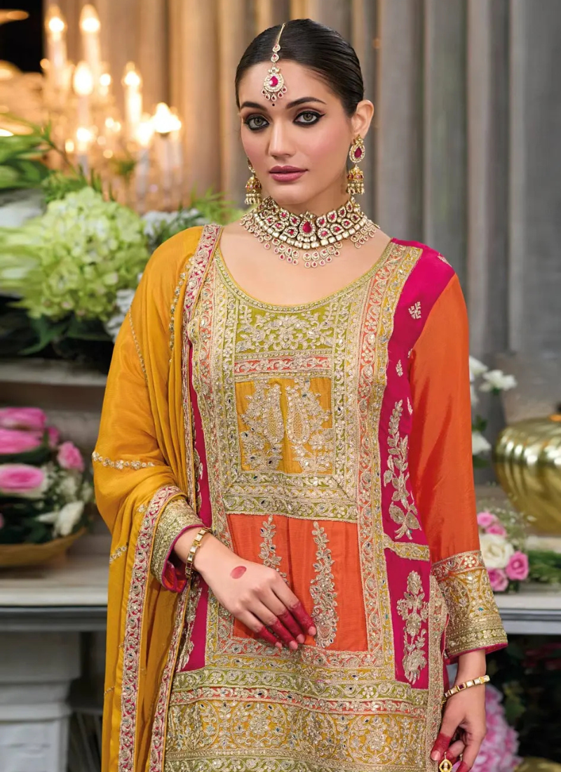 Find Sharara Suit for Indian weddings and Pakistani festivals.