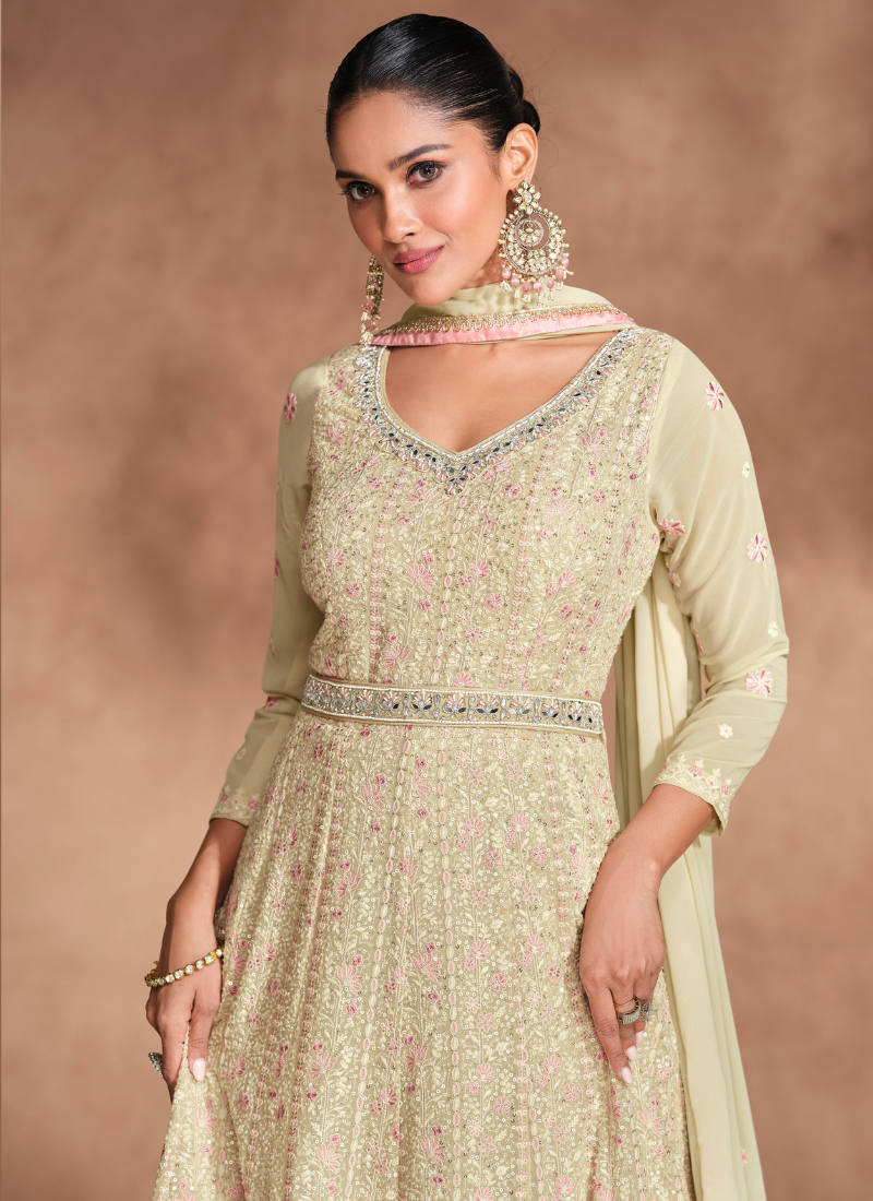 Buy embroidered Anarkali Gown for weddings and festivals.