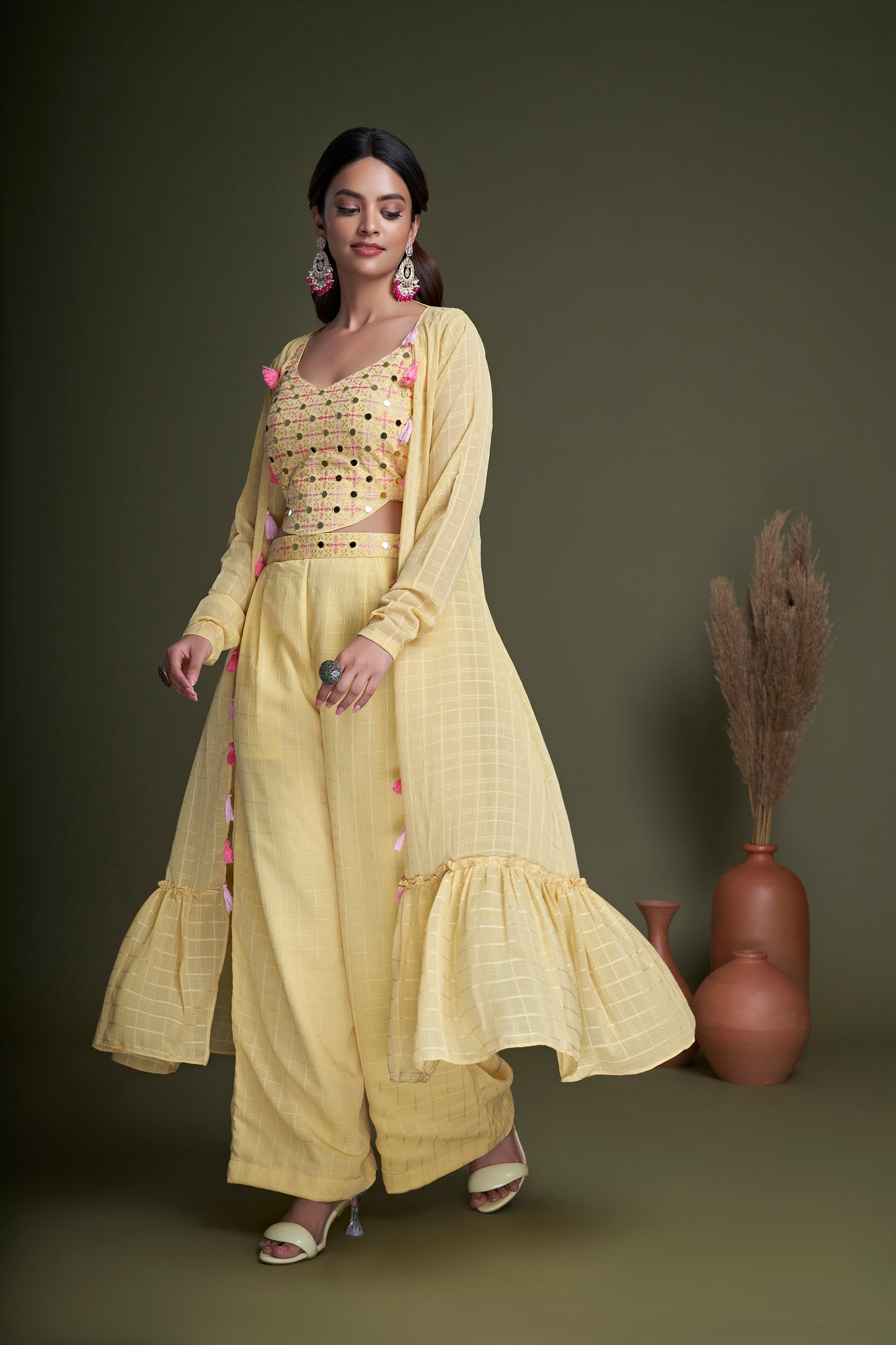 Shop Palazzo Suit with custom stitching and plus-size options.