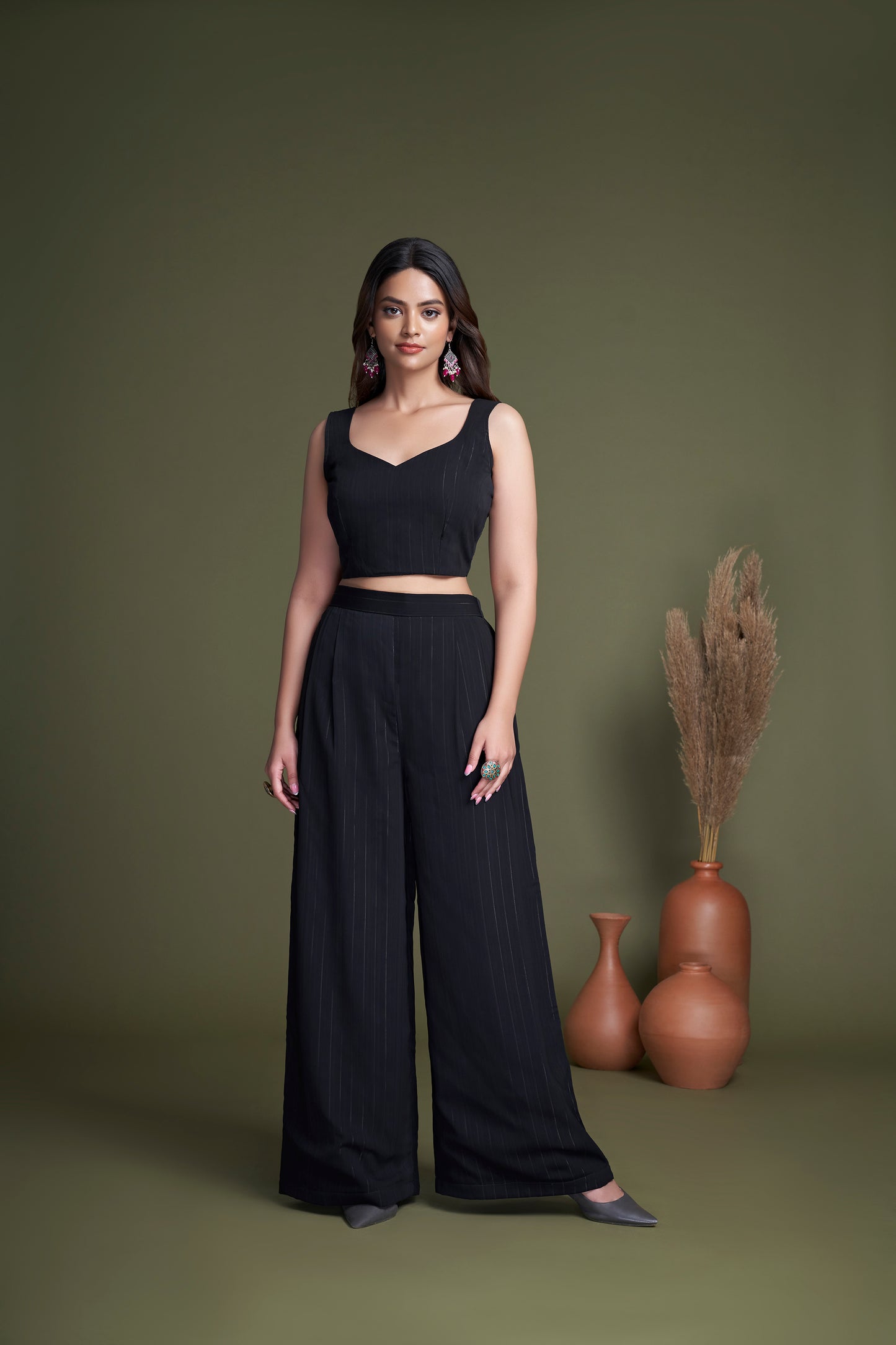 Buy embroidered Palazzo Suit for weddings and festivals.