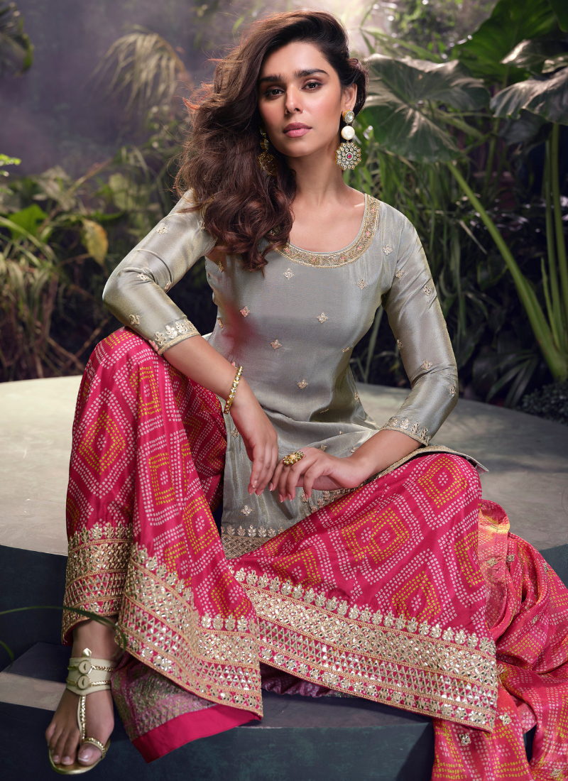Shop Sharara Suit with custom stitching and plus-size options.