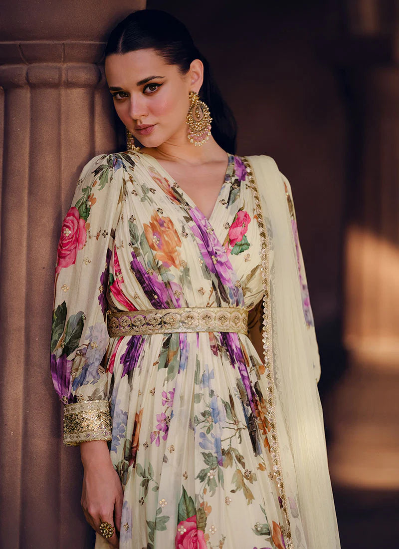 Buy embroidered Anarkali Gown for weddings and festivals.