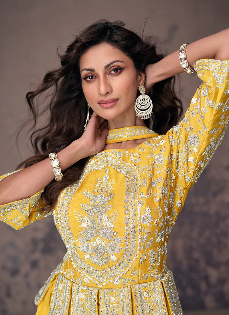 Find occasion-ready Gown with dupatta and designer details.