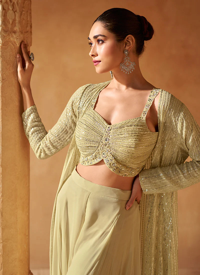 Explore stylish Palazzo Suit for party wear and celebrations.