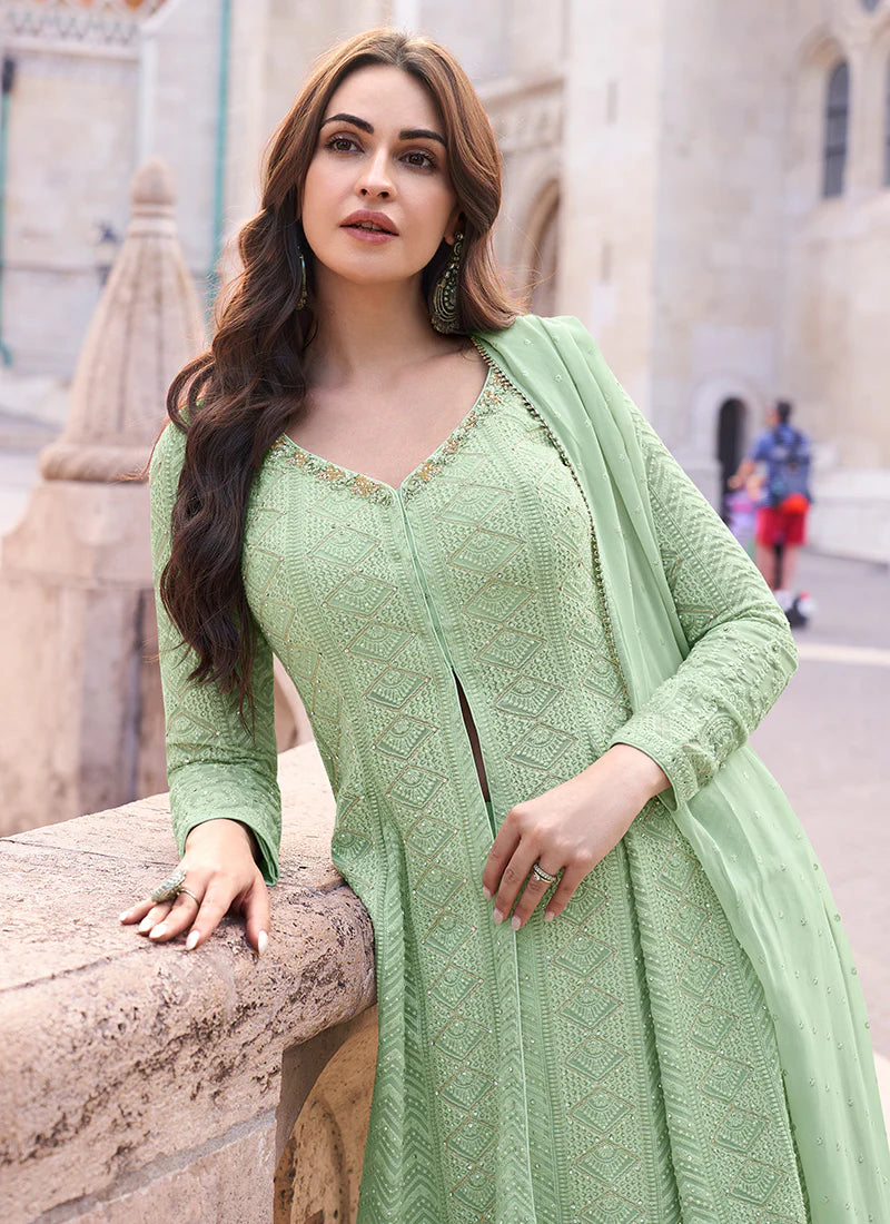 Discover Anarkali Gown for women and girls with long sleeves.