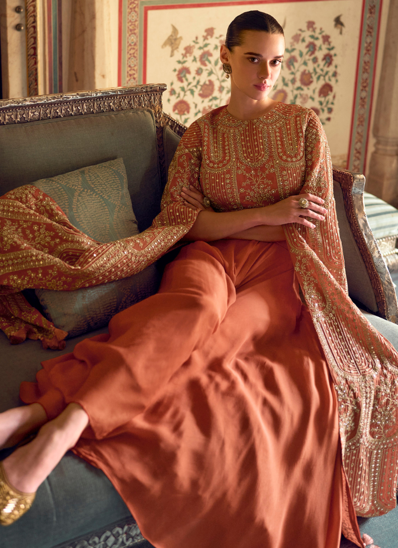 Shop Designer Plazzo suit with dupatta