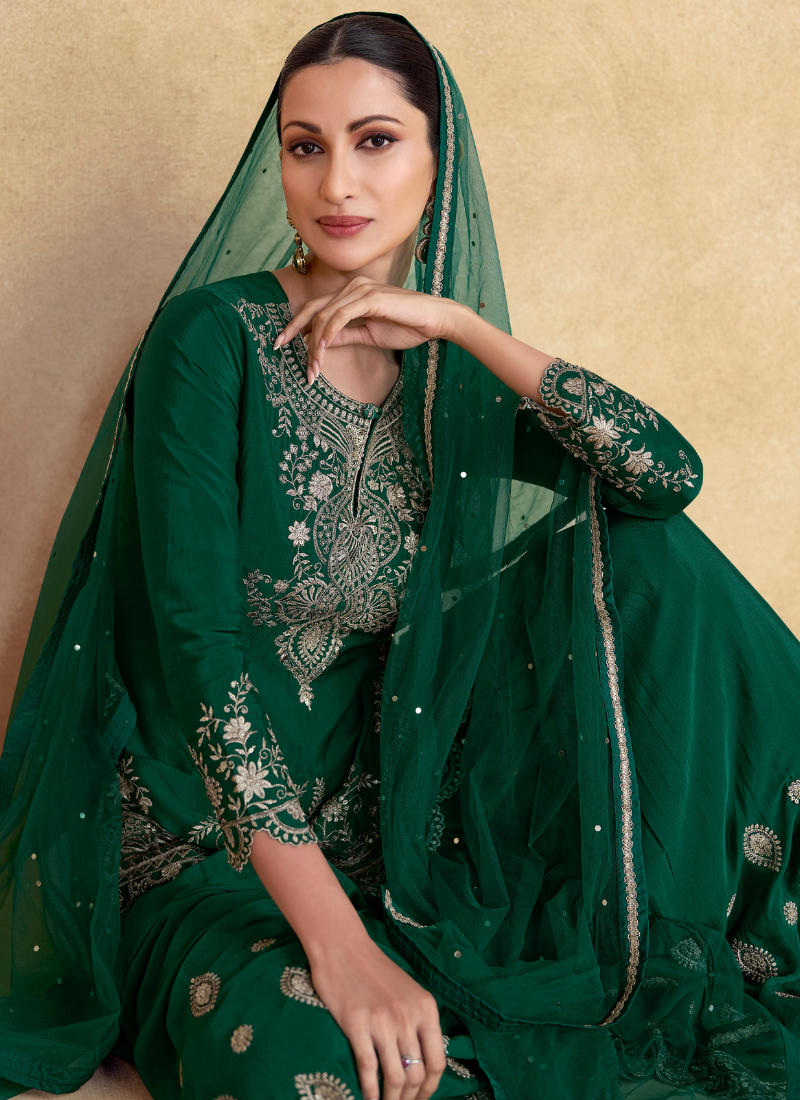Buy embroidered Sharara Suit for weddings and festivals.