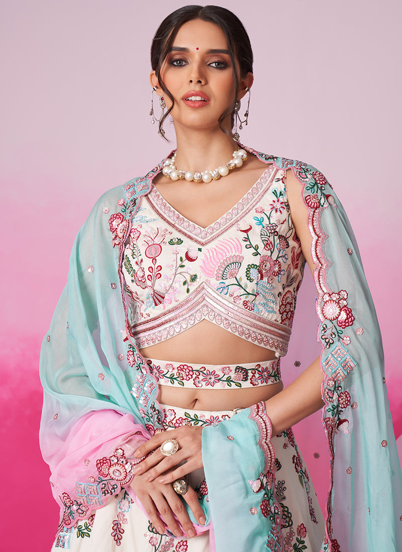 Buy embroidered Lehenga Choli for weddings and festivals.