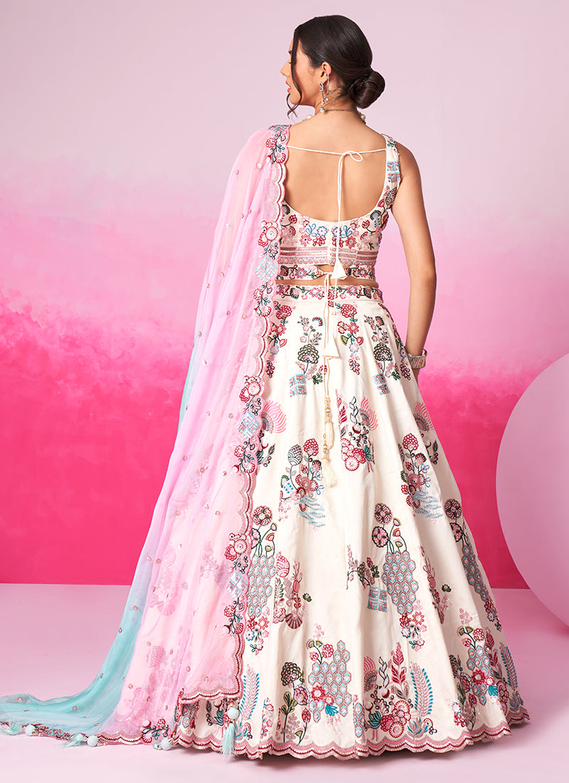 Find occasion-ready Lehenga Choli with dupatta and designer details.