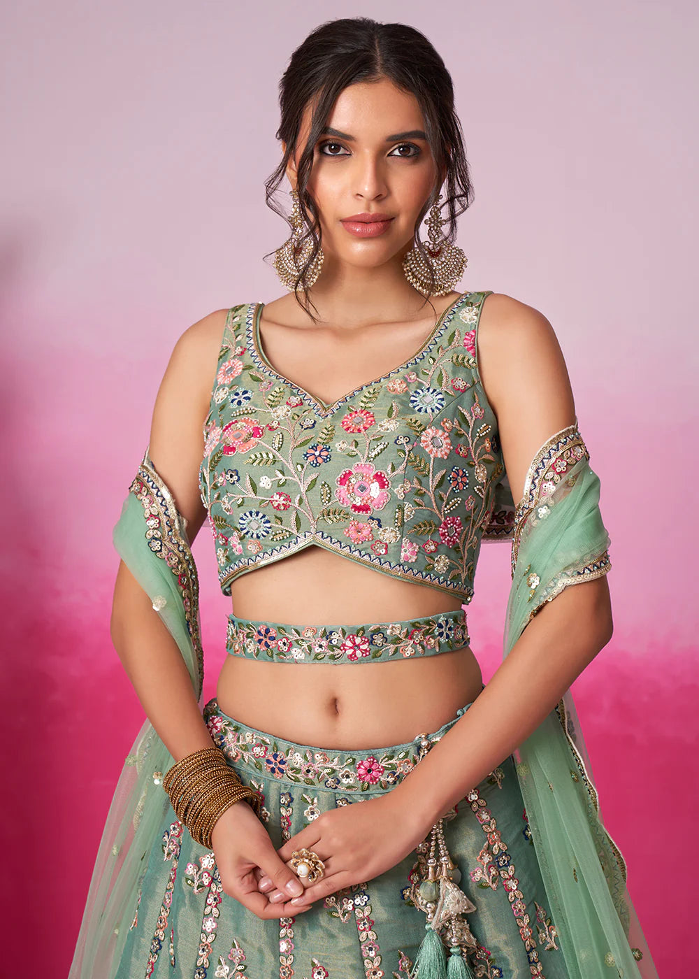Buy embroidered Lehenga Choli for weddings and festivals.