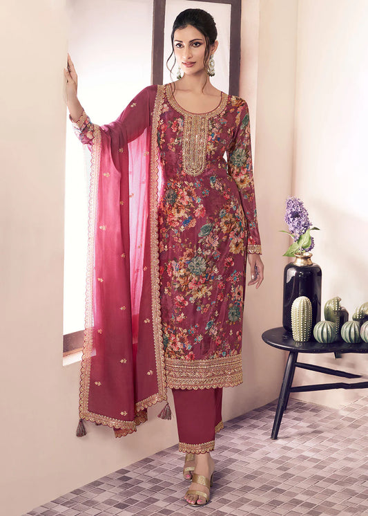 Buy OnlineDesigner Floral Embroidred Salwar Suit