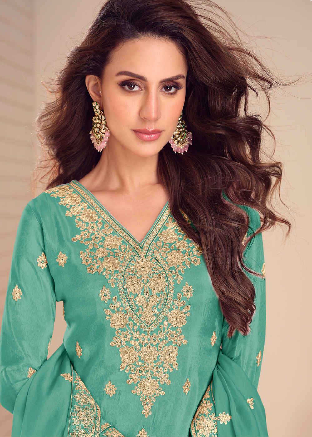 buy ready to wear indian dress aqua green usa