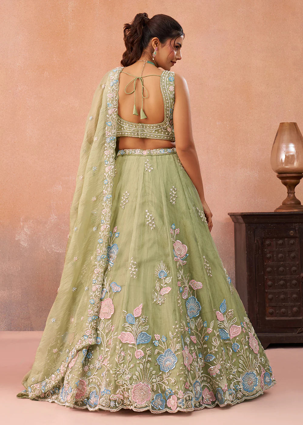 buy green lehenga online