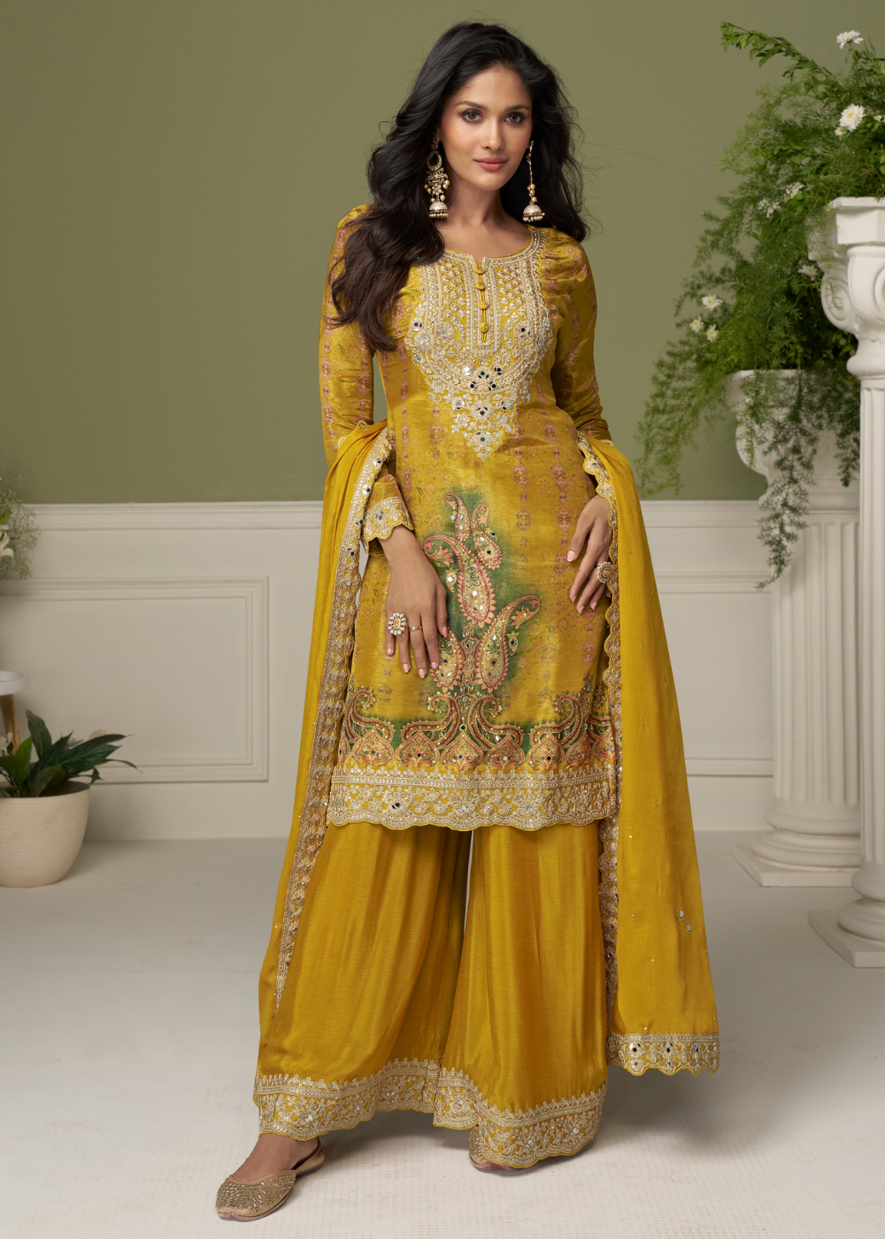 buy ready to wear indian dress mustard yellow usa