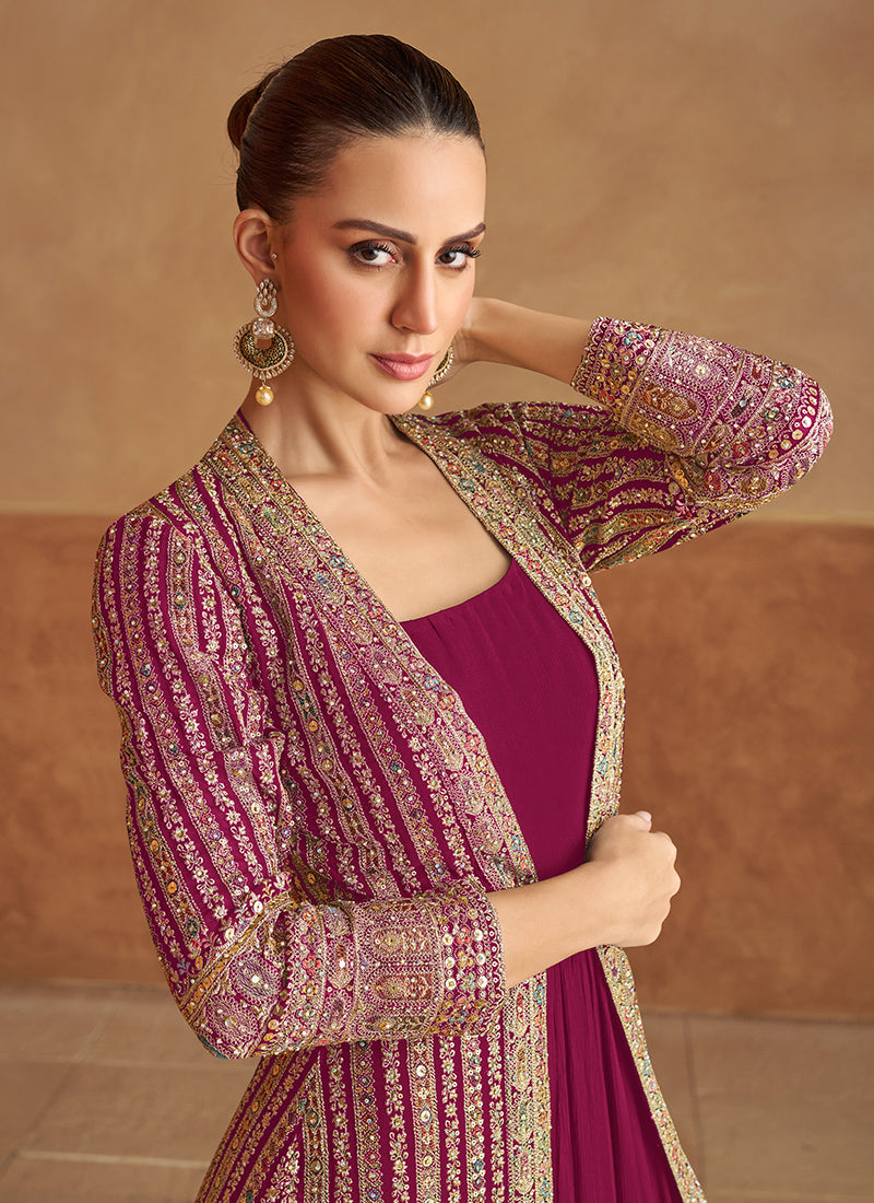 indo western anarkali gown