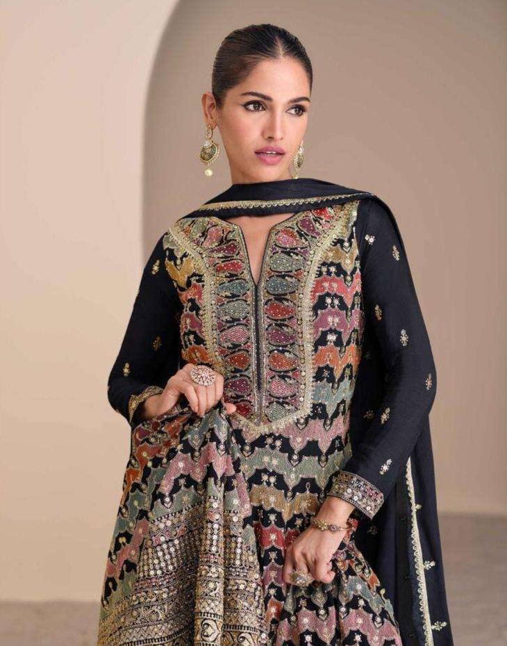 Find occasion-ready Sharara Suit with dupatta and designer details.