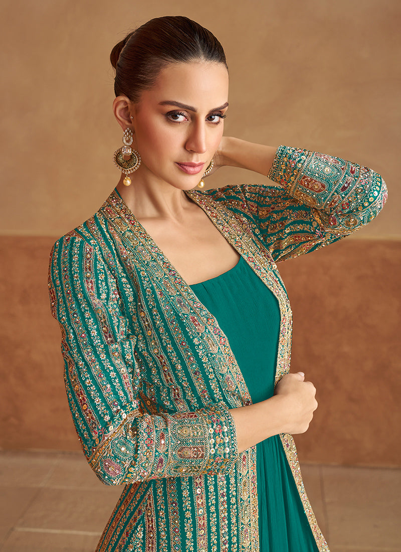 Jacket style anarkali Gown online