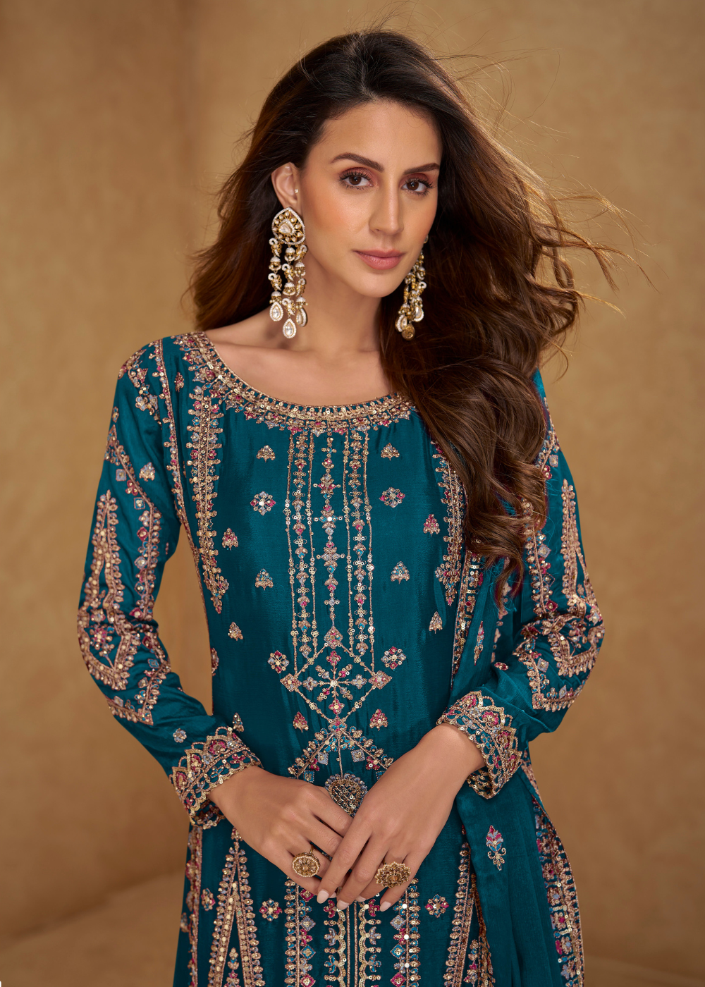 buy ready to wear indian dress teal blue usa