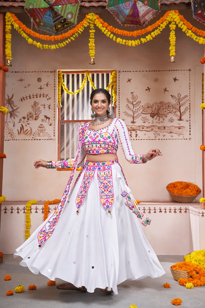 White Beautiful Work Exclusive Designer Navratri Chaniya Choli