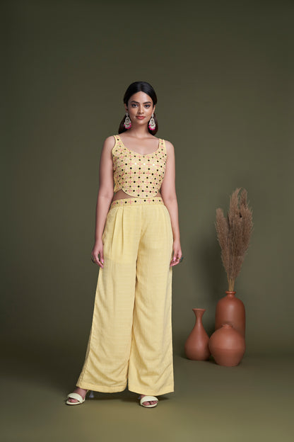 Yellow Contemporary Designer Koti Style Palazzo Collection