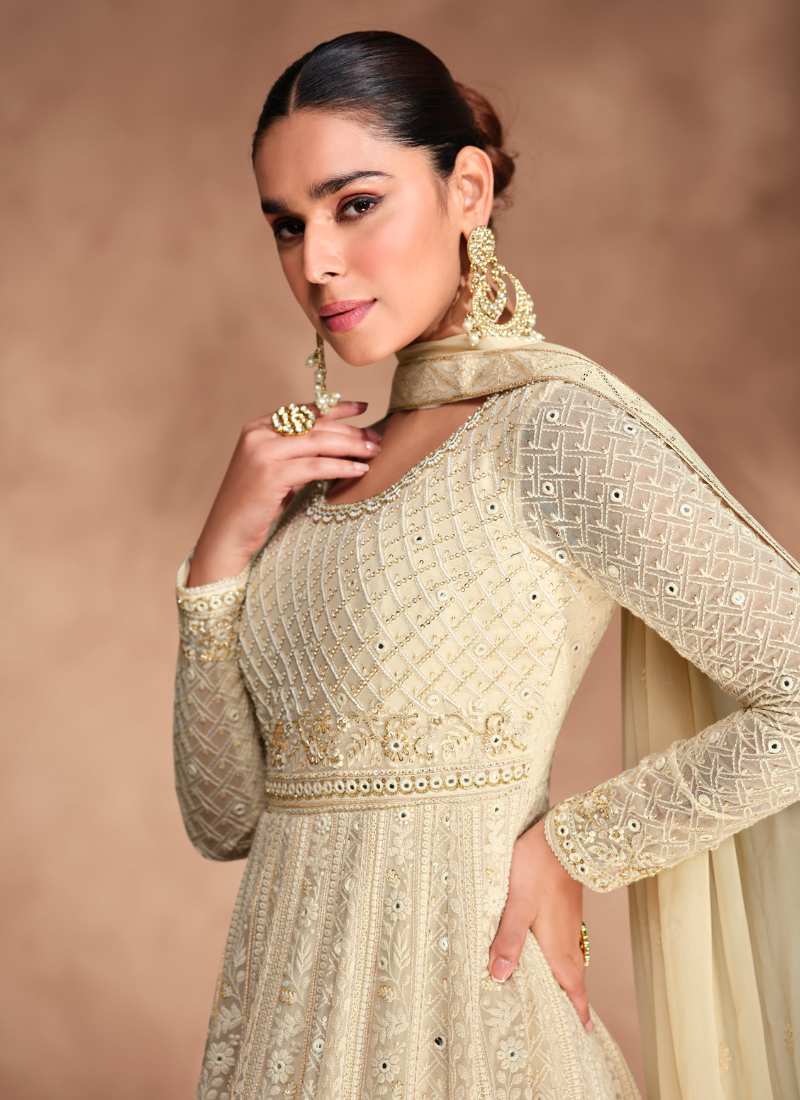 Buy embroidered Anarkali Gown for weddings and festivals.