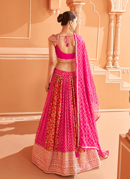 Pink Sequence Embroidery Lehenga Choli boasts unique sequin detailing