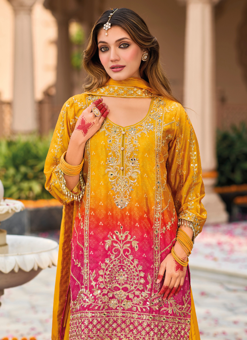 Orange Party Wear Salwar Kameez for Eid and Indian Festivals