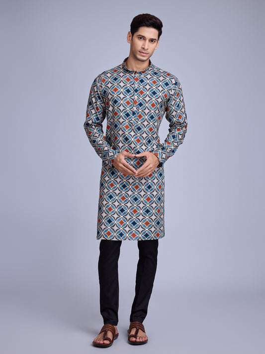 Printed Designer Men's Kurta Collection for Navratri Festival