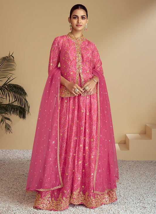 Designer Pink Ombré Kurti and Palazzo