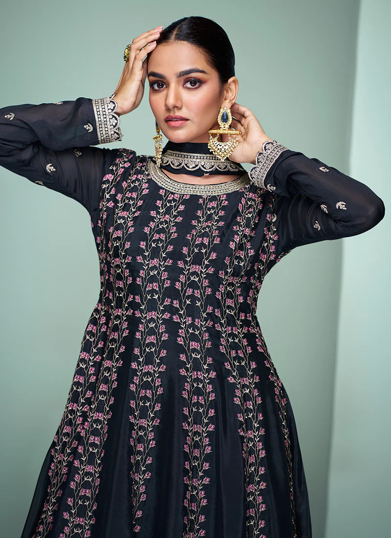 Online shopping for Indian designer Gharara suit with embroidery work