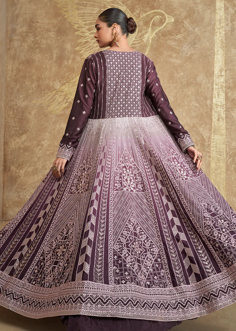 Purple Festive Lehenga Choli with Embroidered Jacket