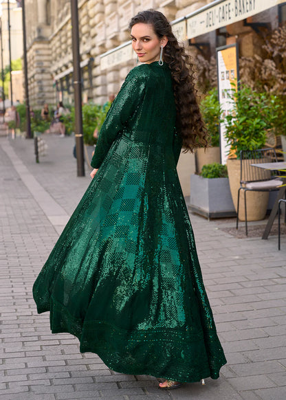 Green Jacket & Crop Top Style Indo Western Suit – Wedding & Cocktail Party Wear