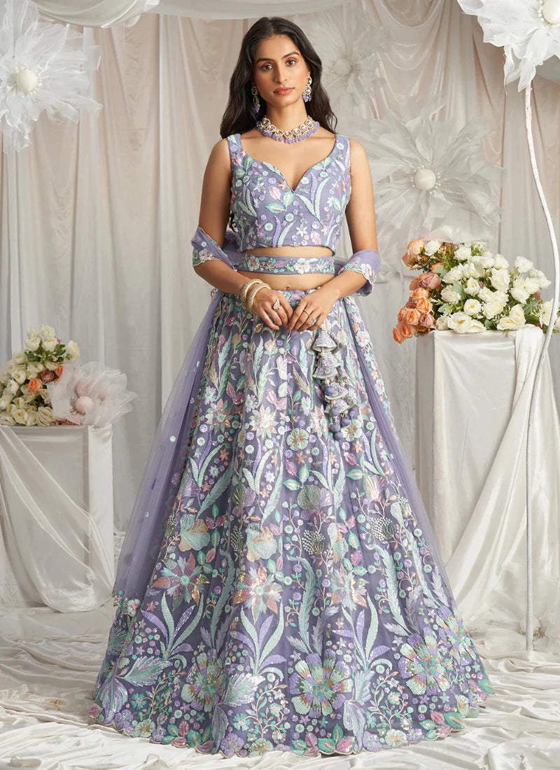 DESINGER MAUVE LEHENGA CHOLI