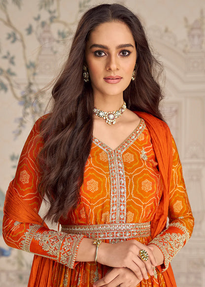 Shop Orange Embroidered Suit Online
