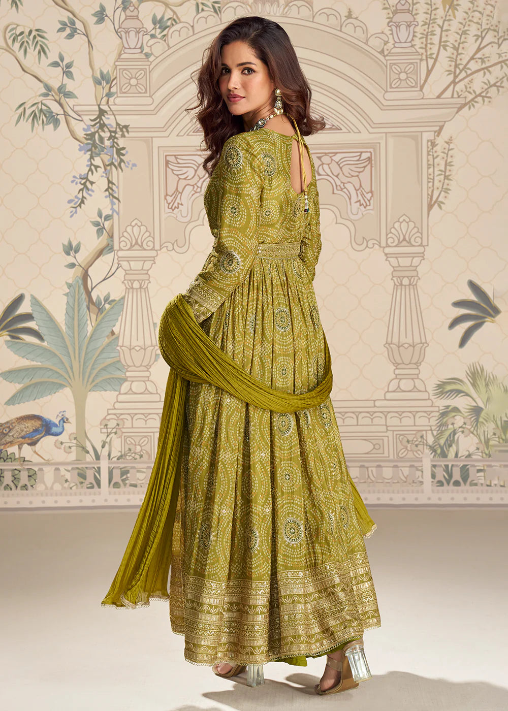 Buy Pakistani Festival Olive Outfit