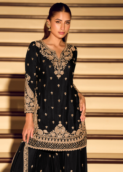 bridesmaids black sharara dress