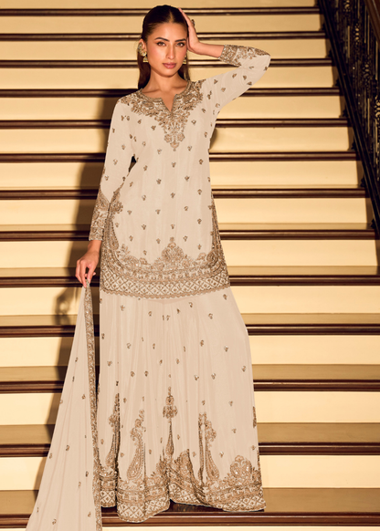 off white sharara suit