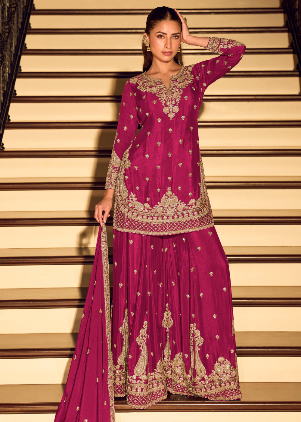 magenta sharara suit online
