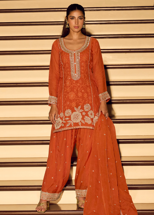 orange punjabi suit online