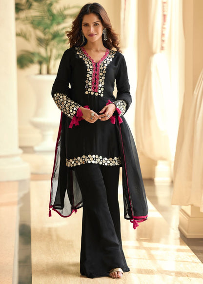black premium silk salwar suit